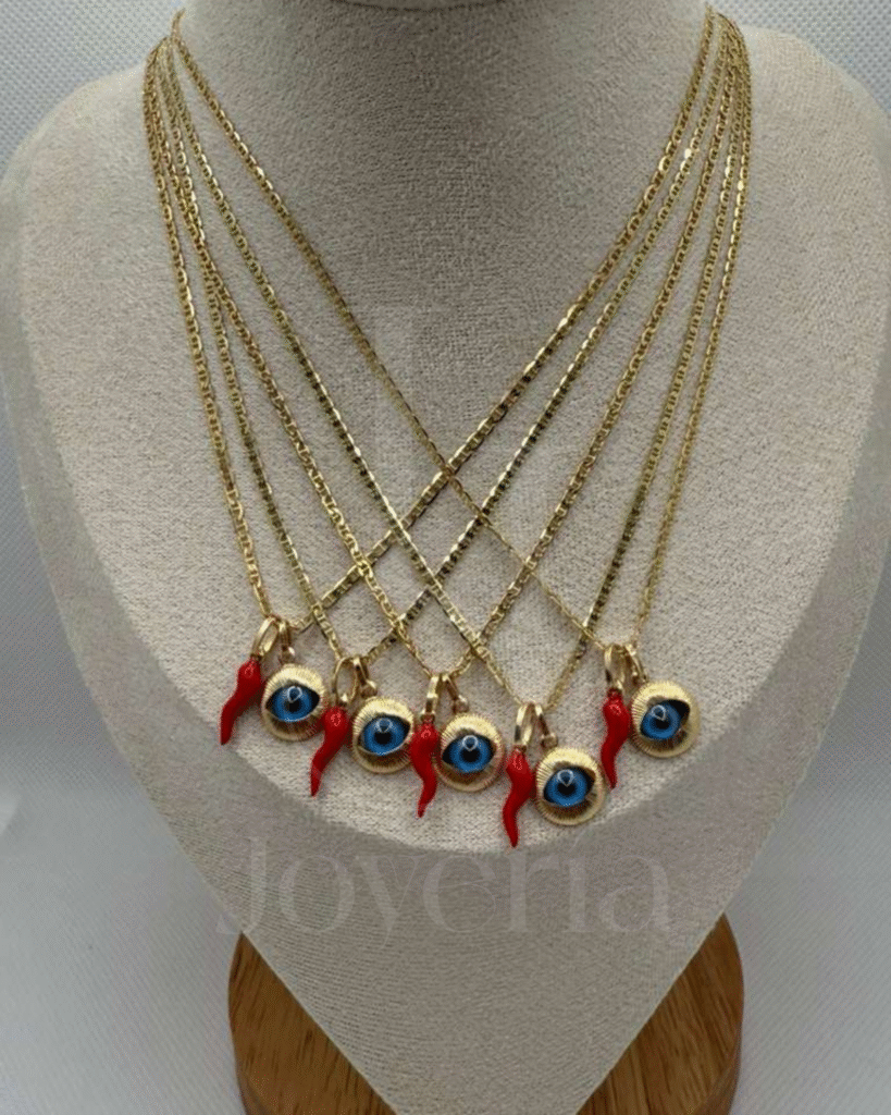 Cadena Dije Ojo Turco/Cuerno Italiano