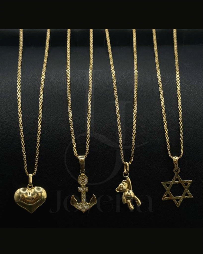 Set de cadenas de damas con dijes variados
